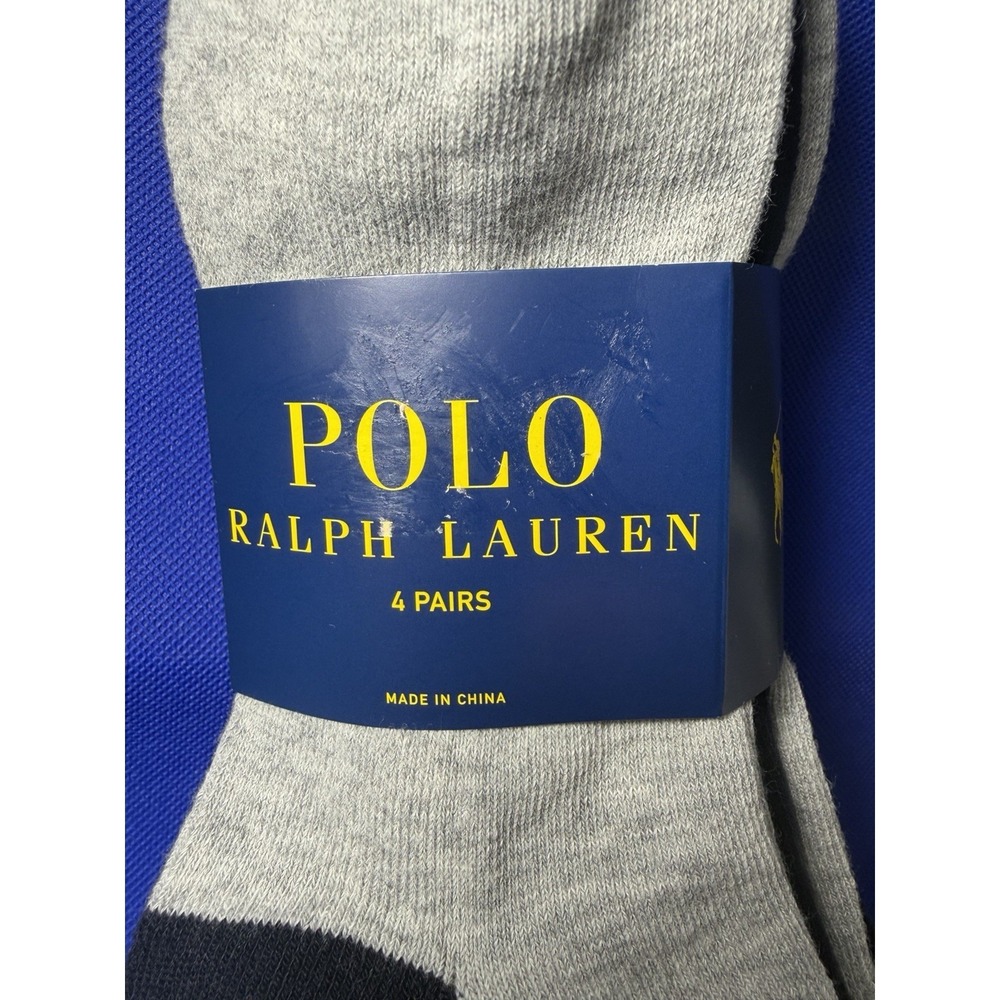 Polo Ralph Lauren Classic Sport Low Cut Ankle Socks Men's Size 6-12.5 Pack Of 4 - Picture 7 of 8